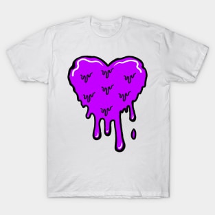 Purple Melting Acid Heart T-Shirt